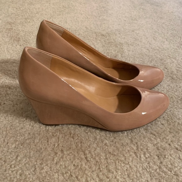J.Crew Sylvia Patent Wedges in Nude - Picture 2 of 7